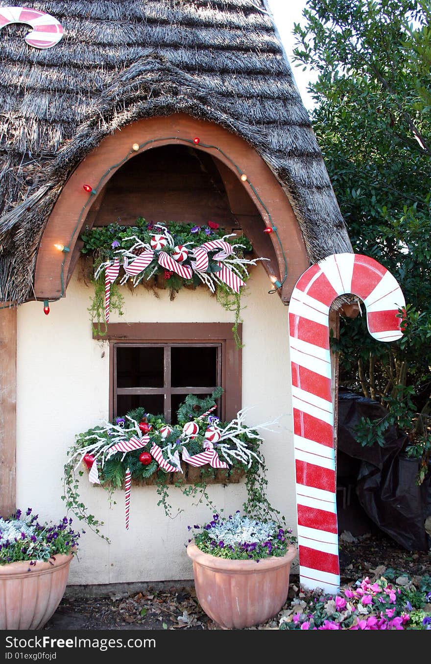 Cottage Window At Christmas