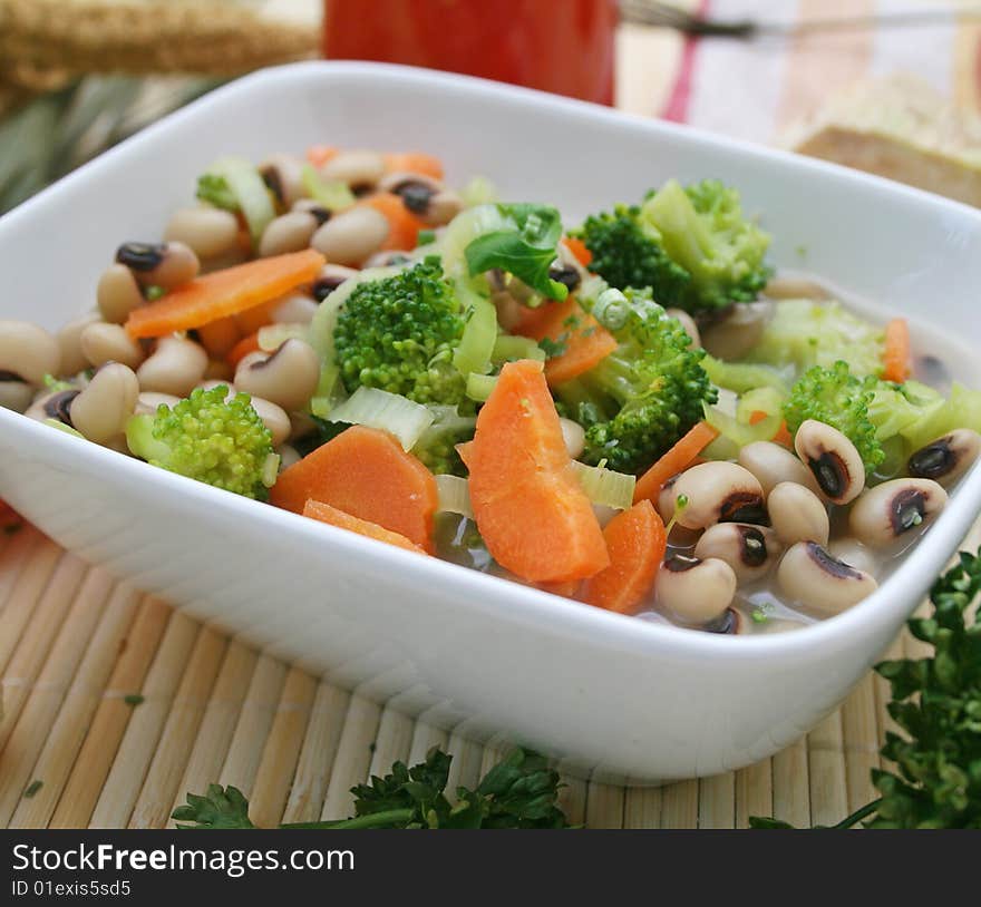 A fresh stew of carrots and broccoli. A fresh stew of carrots and broccoli