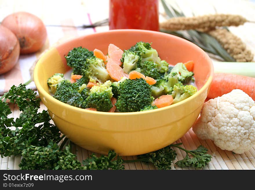 A fresh stew of carrots and broccoli. A fresh stew of carrots and broccoli