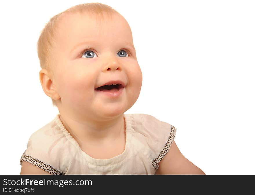 Beautiful portrait of a Baby Girl On White