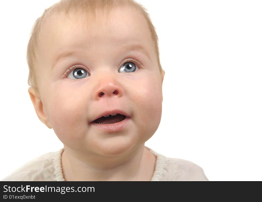 Beautiful Image of a Baby Girl Isolated on White