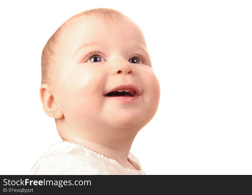 Beautiful Image of a Baby Girl isolated on White