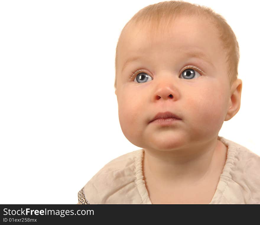 Beautiful Image of a baby Girl on White