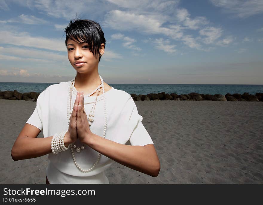 Woman performing yoga