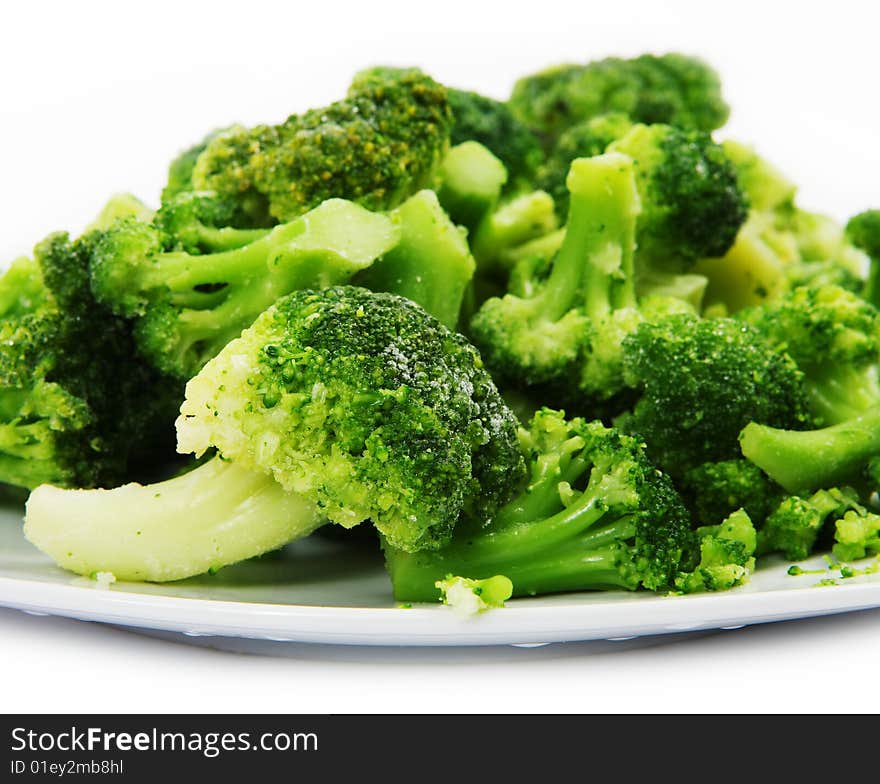 Close up view of the broccoli