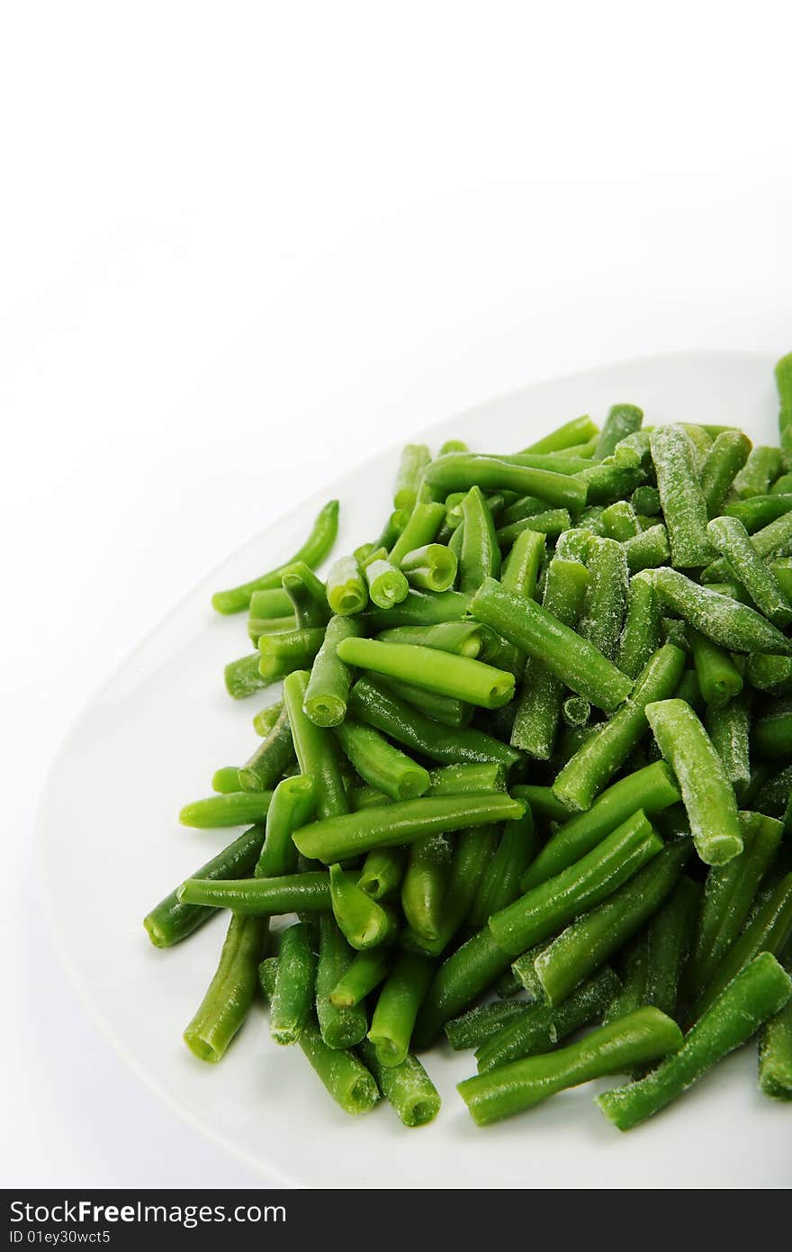 Green beans on white background. Green beans on white background