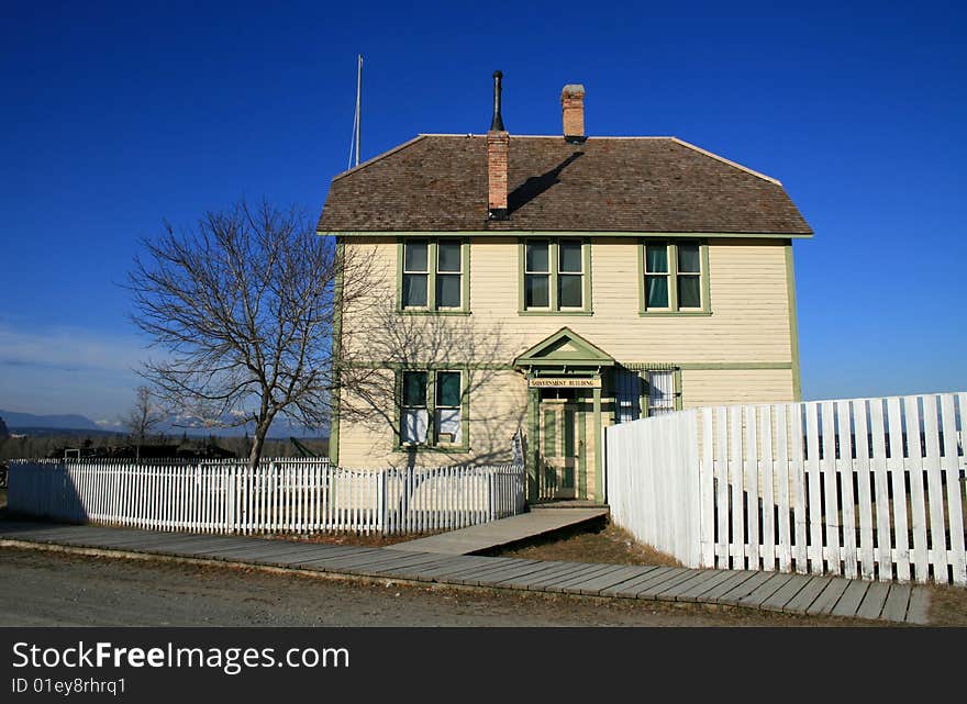 Government Building in Fort Steele Heritage Town in British Columbia Canada