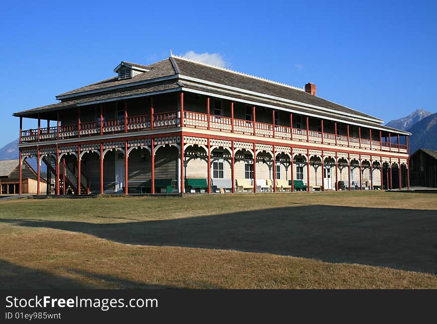 Huge two-story hotel in Fort Steele Heritage Town. Huge two-story hotel in Fort Steele Heritage Town