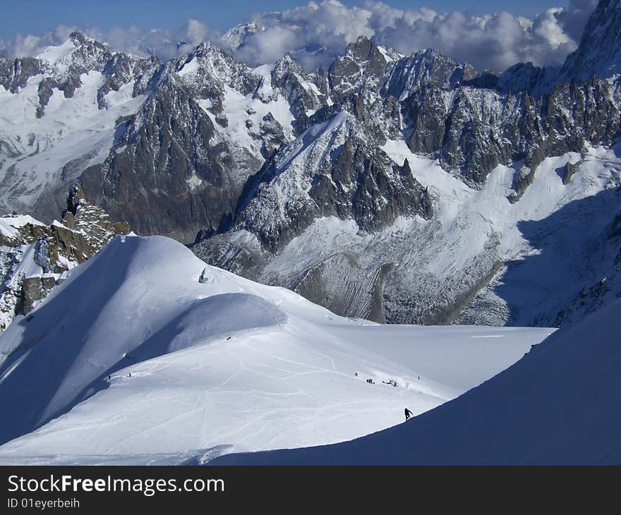 High snowy mountain