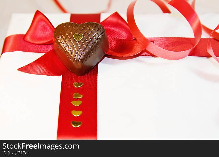 I Love You - Red Ribbons And Heart Chocolates