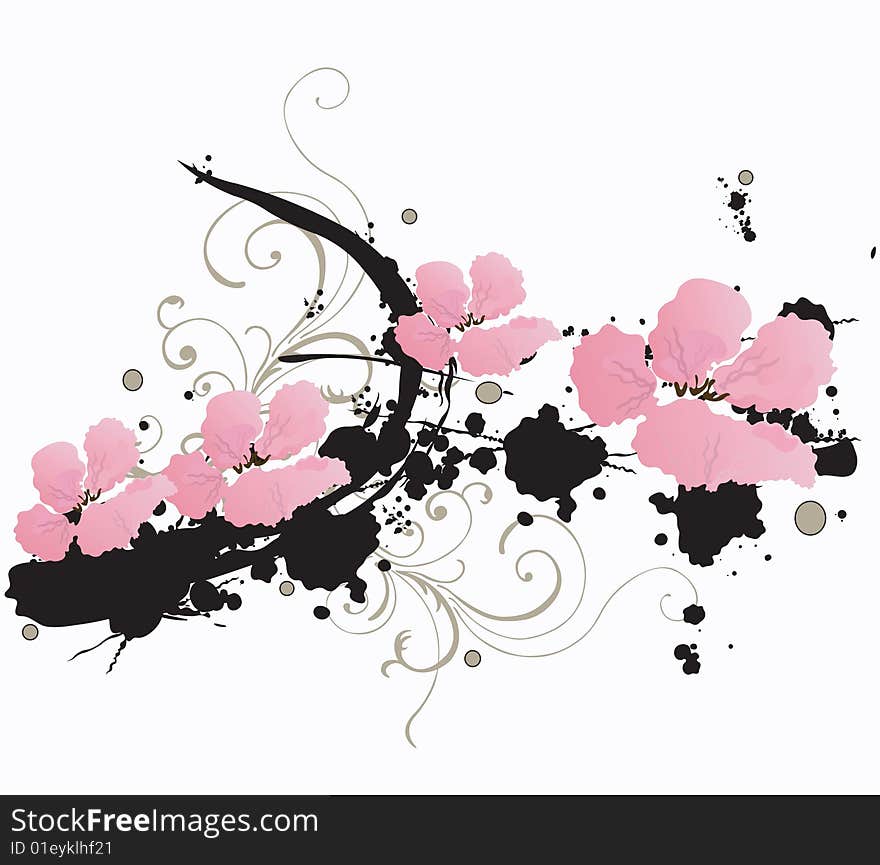 Illustration of a floral background