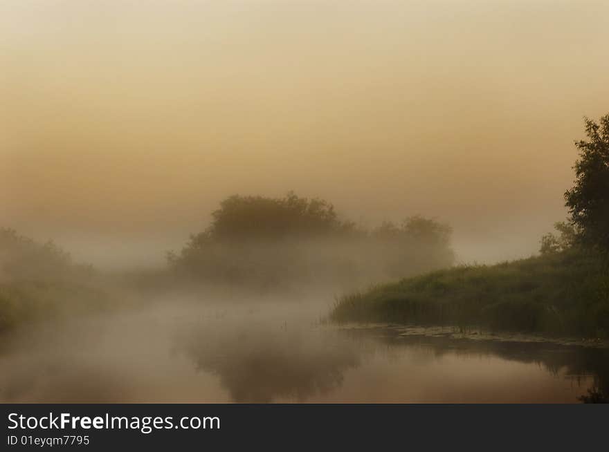 Fog on lake