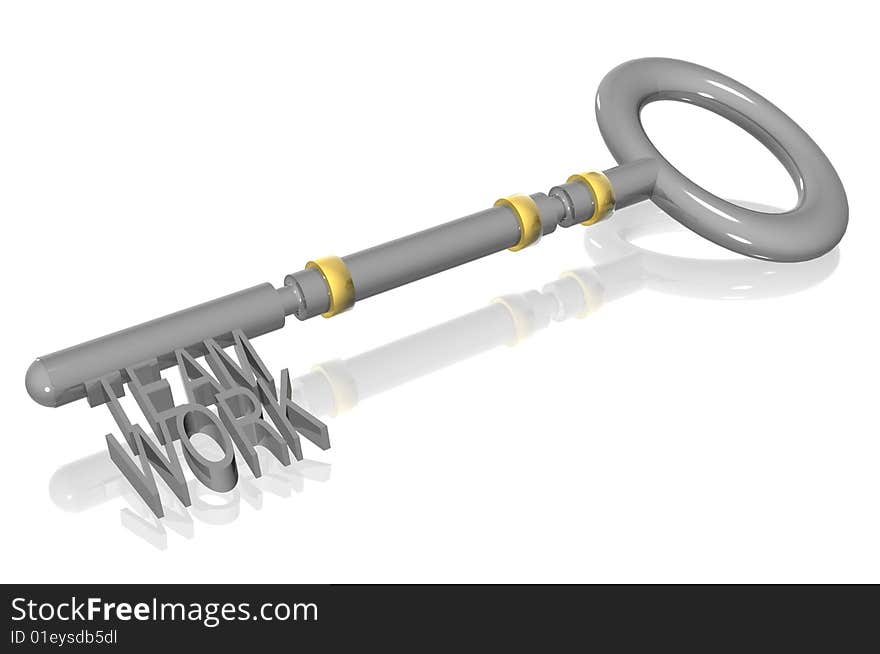 A 3d Rendered Image showing the key to success