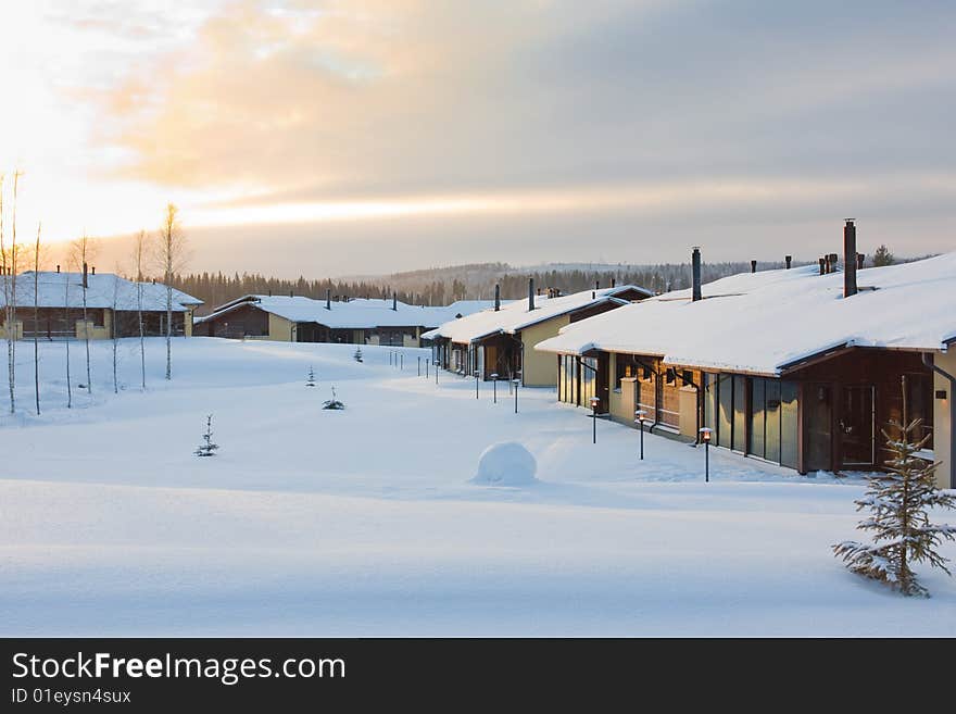 Cottages in winter