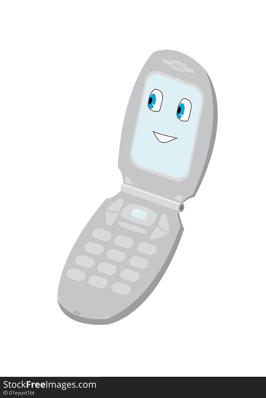 Mobile phone with smiling avatar