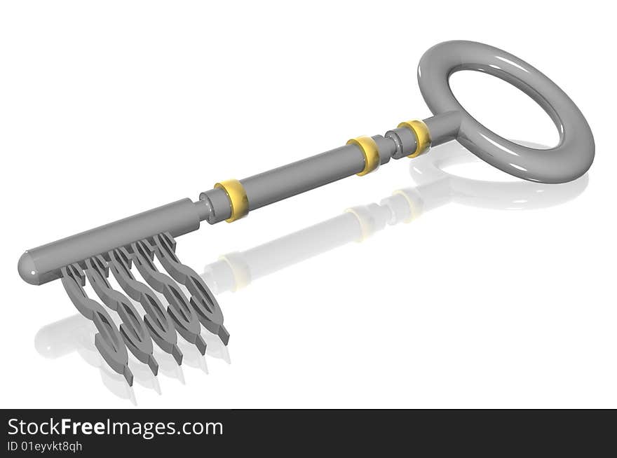 A 3d Rendered Image showing the key to success. A 3d Rendered Image showing the key to success