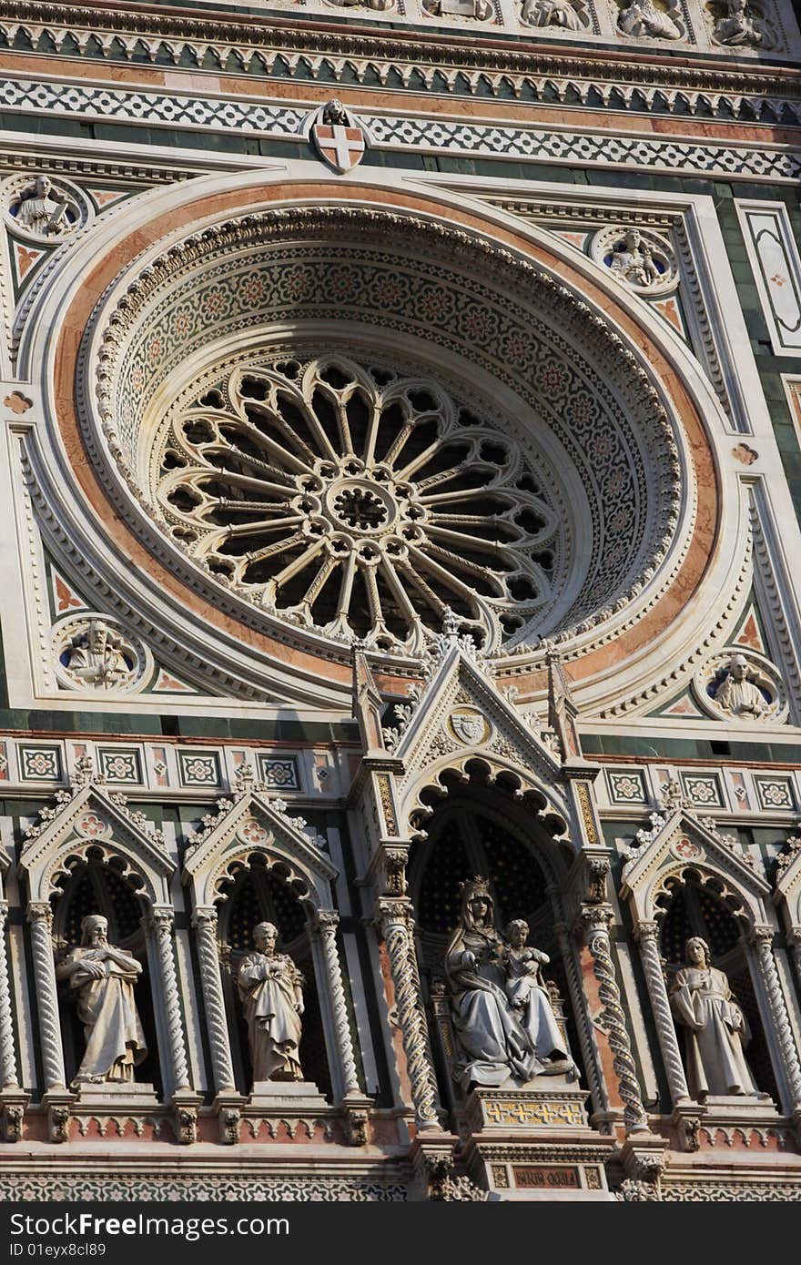 Architectural details of cathedral in Florence