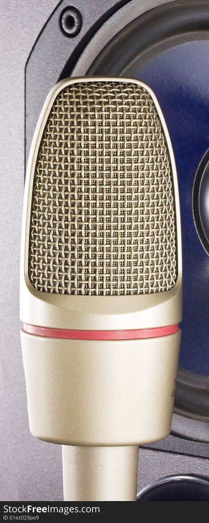 Microphone of studio and loudspeaker. Microphone of studio and loudspeaker