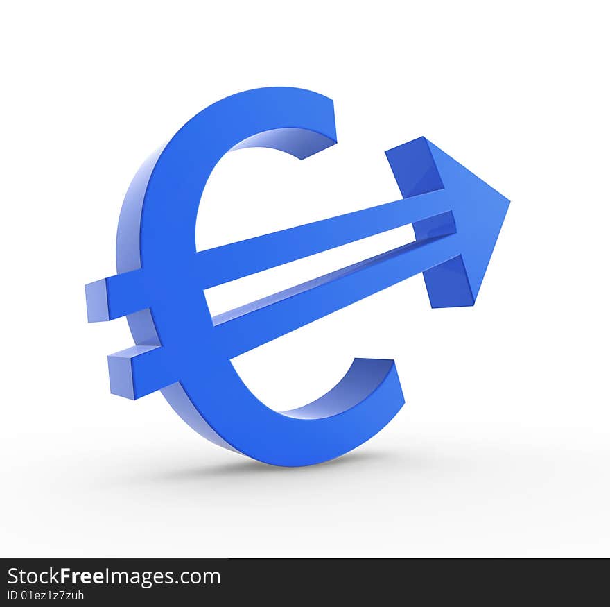 Euro sign combined with arrow pointing upwards.