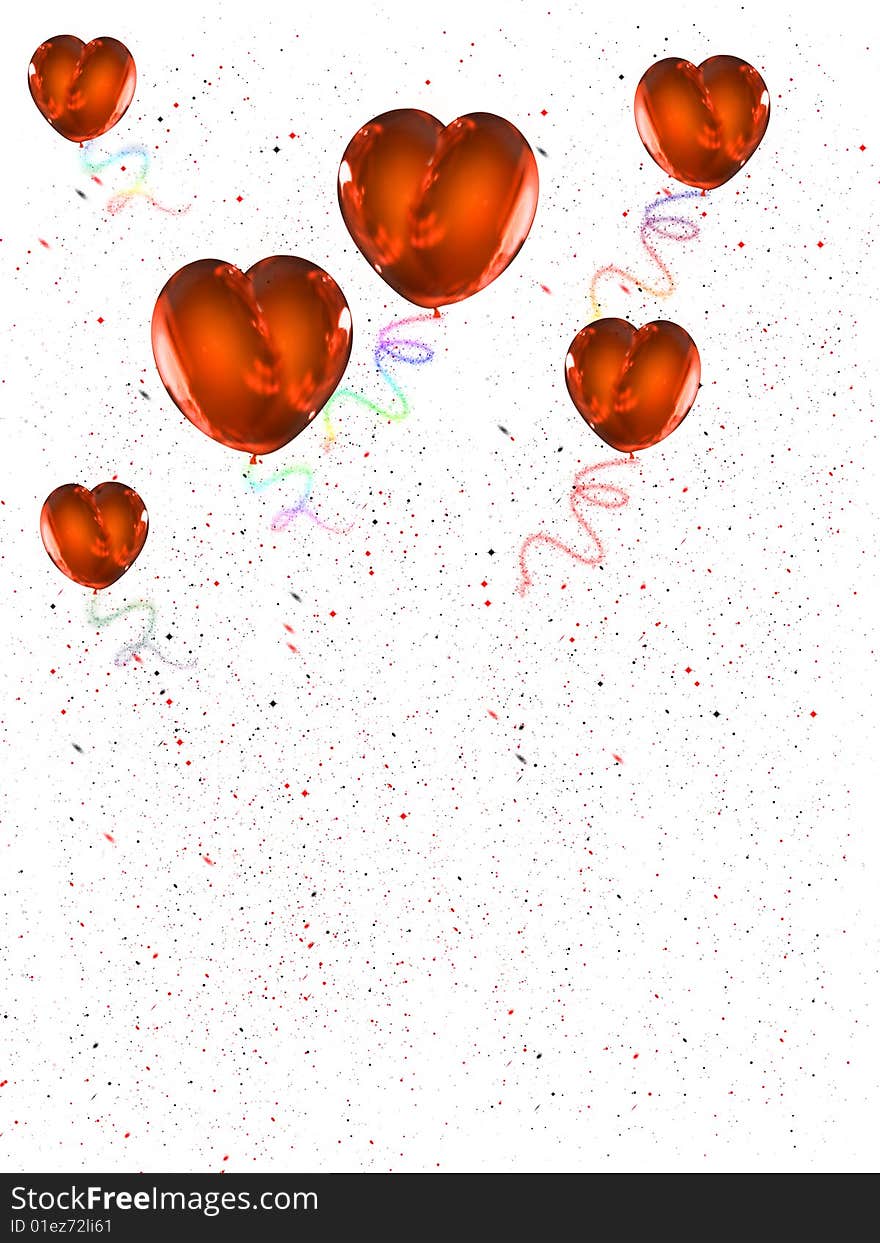 Red balloons for valentine day. Red balloons for valentine day