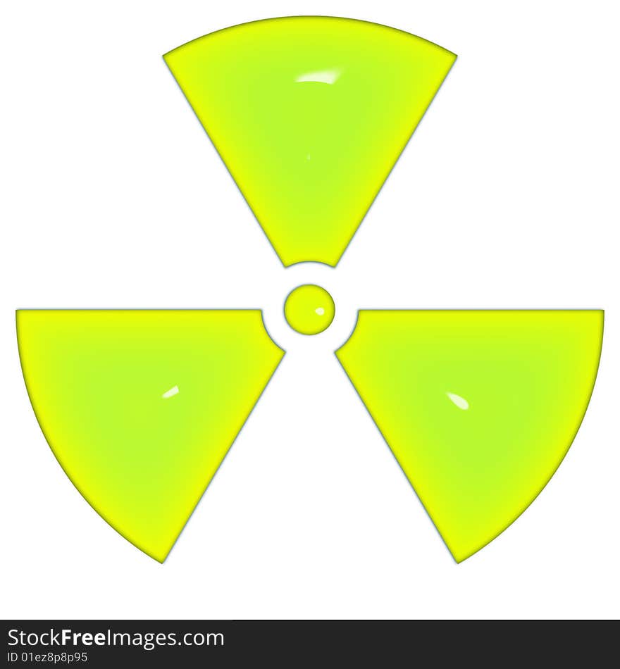 Sign of radioactivity on white background. Sign of radioactivity on white background