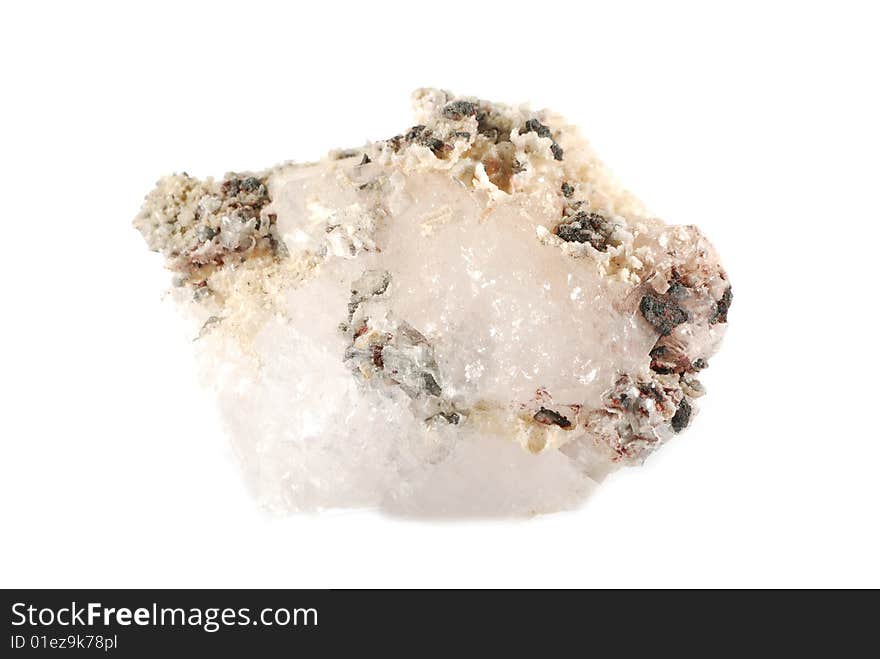 Quartz mineral isolated on white background