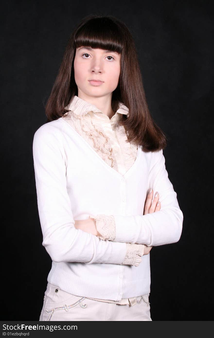 Studio portrait of a girl. Studio portrait of a girl