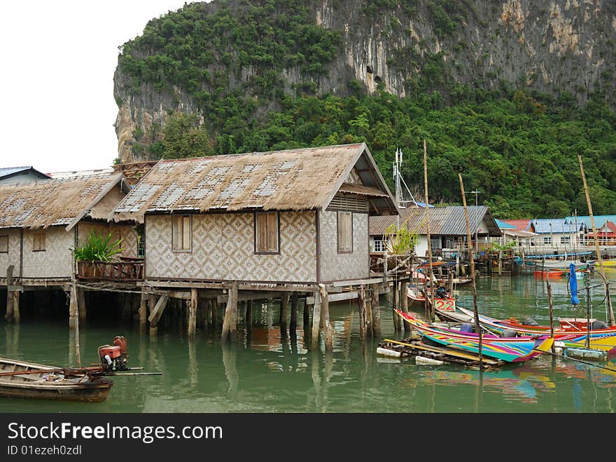 Village on sea near Phuket, Thailand