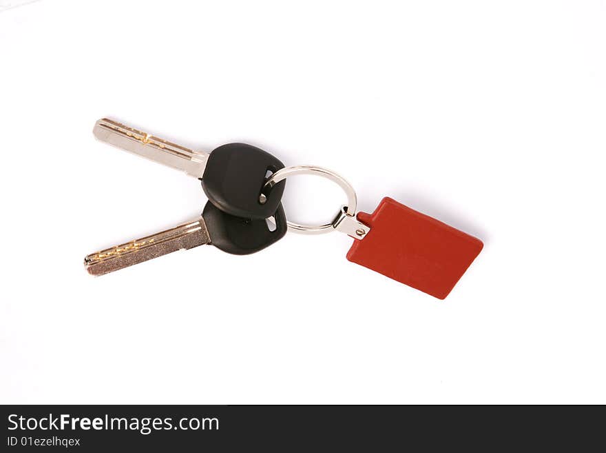 Two key with white background. Two key with white background