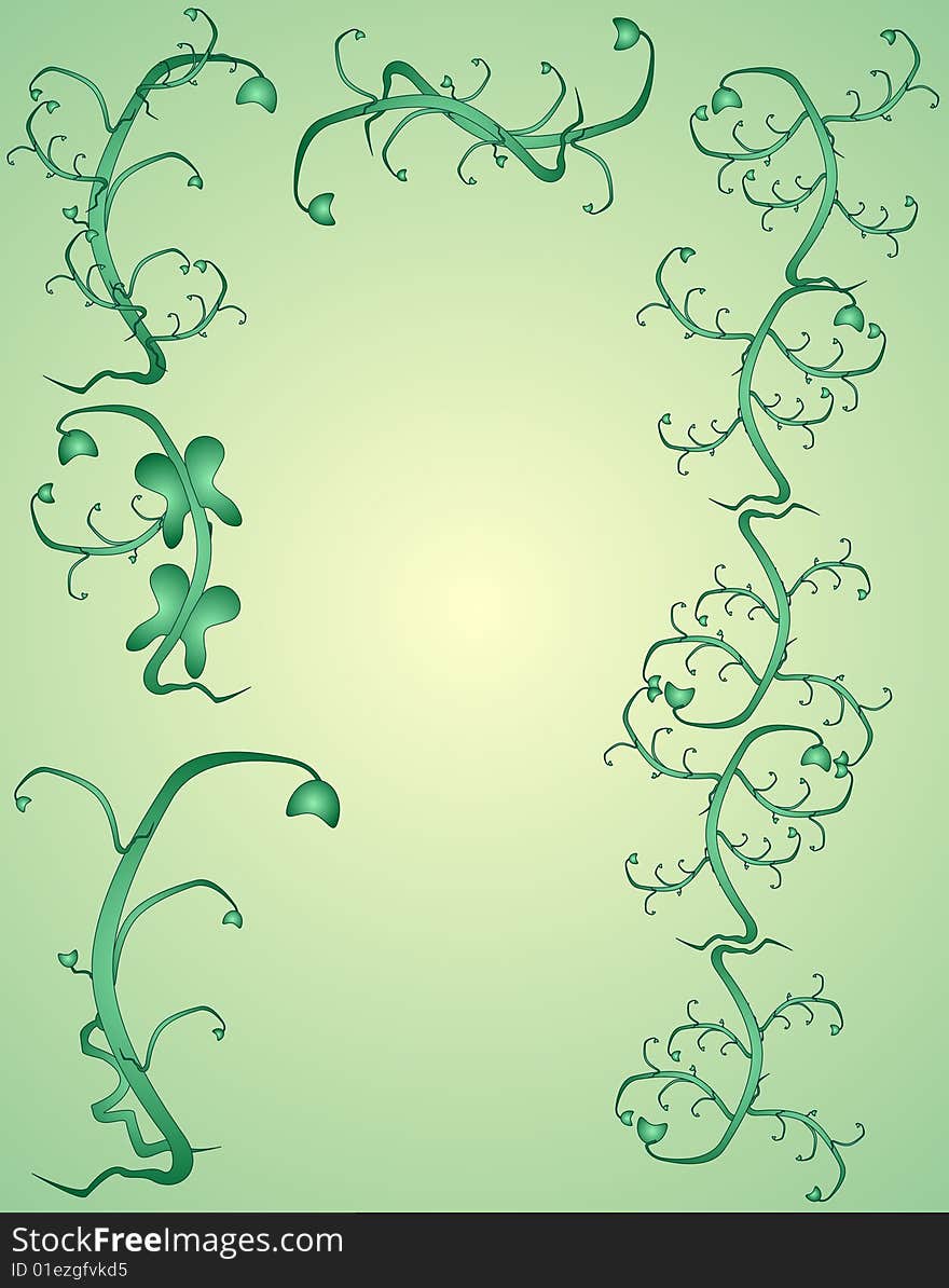 Illustration of green foliage on green background. Illustration of green foliage on green background