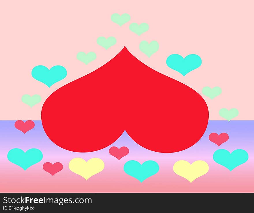 Heart illustration background for Valentin`s day etc. Heart illustration background for Valentin`s day etc.