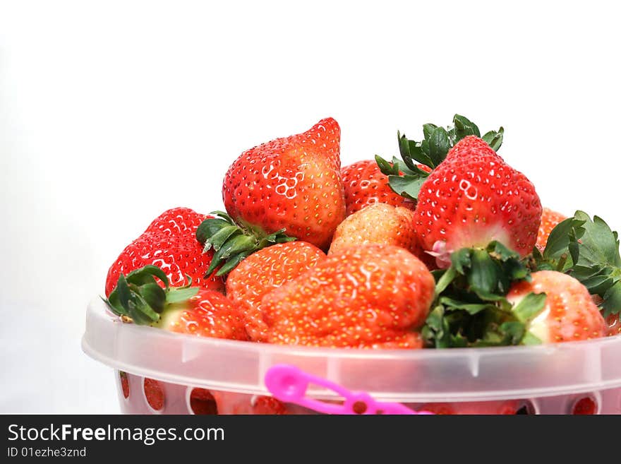 Fresh strawberry with white background