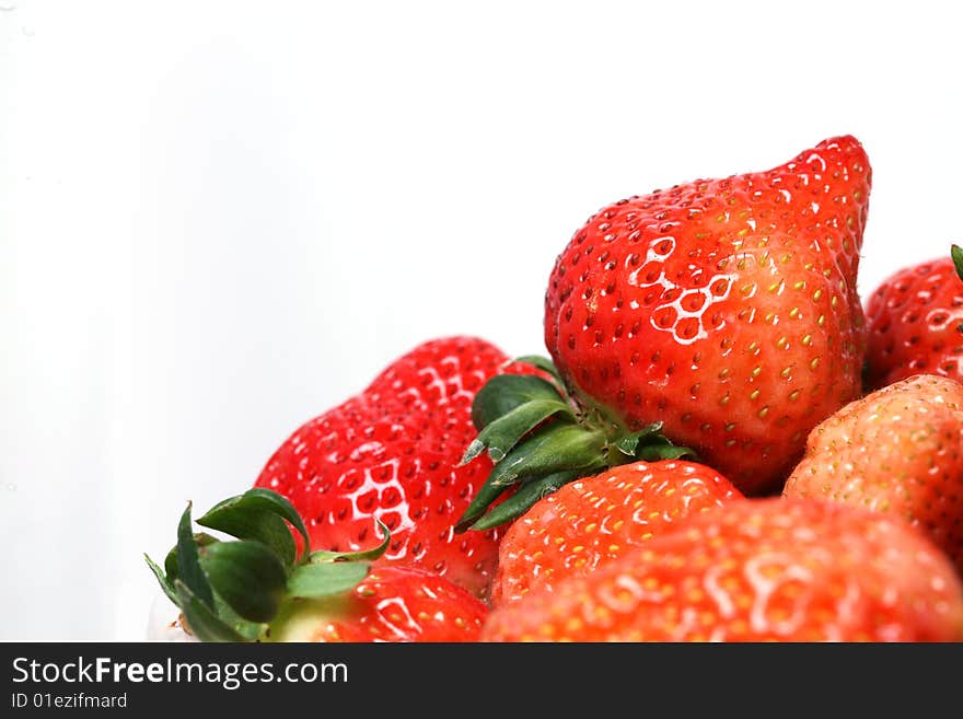 Fresh strawberry with white background