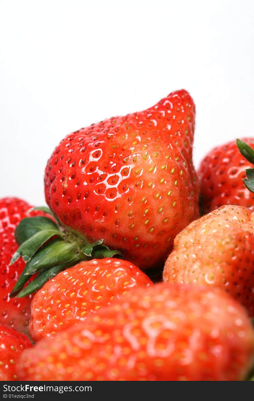 Fresh strawberry with white background