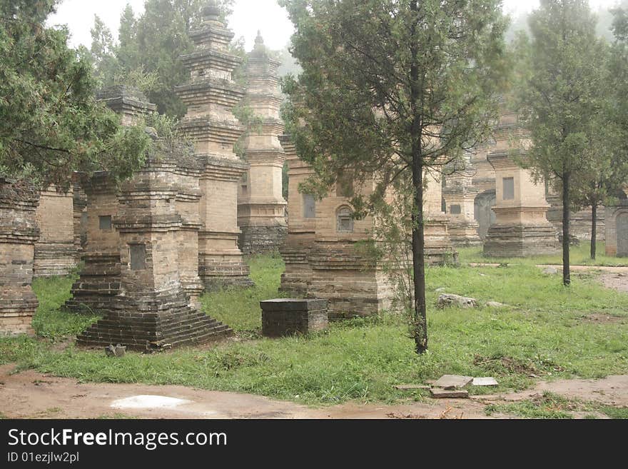 Shaolin sainted monk's tomb which is like a tower. Shaolin sainted monk's tomb which is like a tower