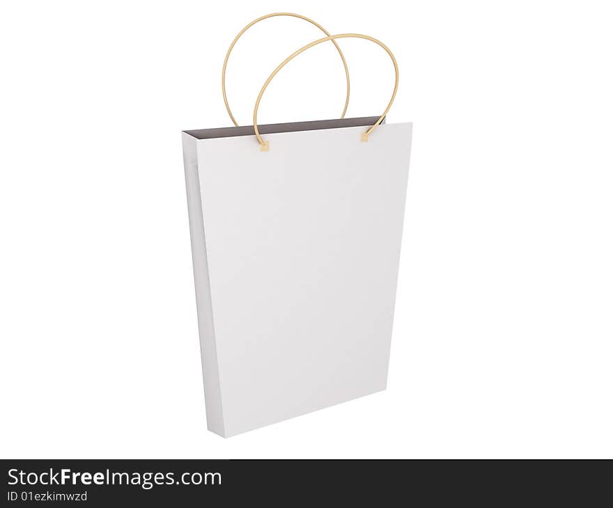 Paper package on a white background isolated