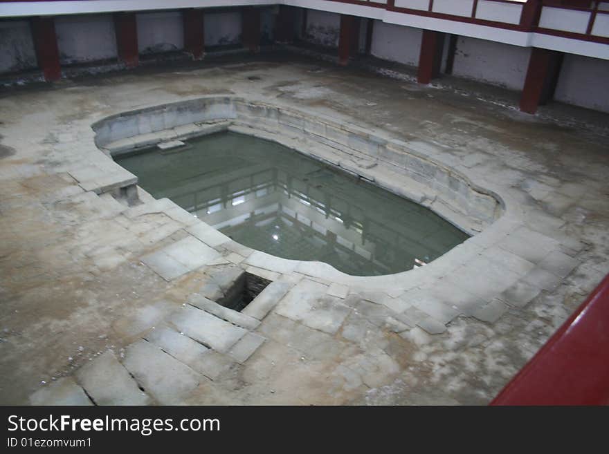 A bathtub  used by a famous imperial concubine whose name is Yangguifei in Tang Dynasty.