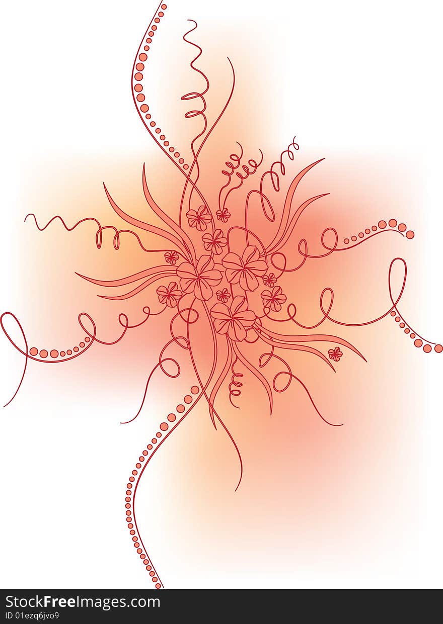 The vector illustration contains the image of floral background