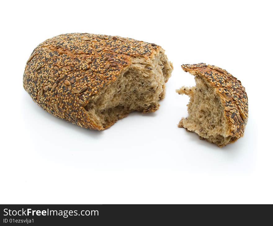 Bread isolated on white background.