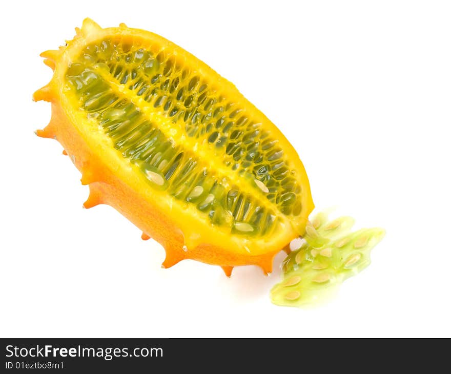 Kiwano isolated on white background.