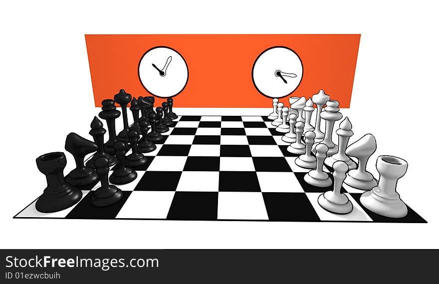 Done on Maya, this chess game hasn't started yet. Done on Maya, this chess game hasn't started yet