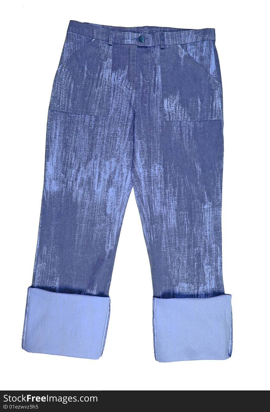 Blue sport isolated woman trousers