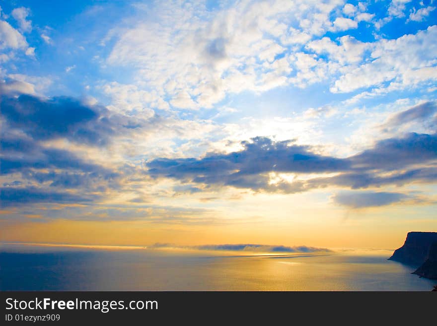 Beautiful sunset on a beach