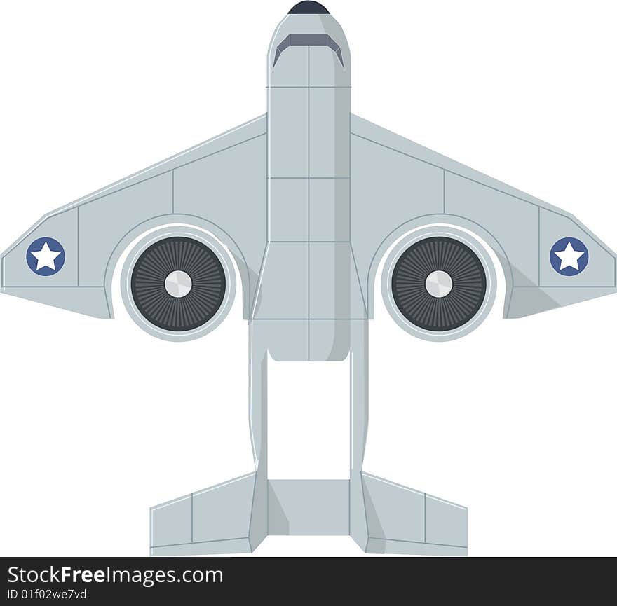 Simple bomber air plane illustration