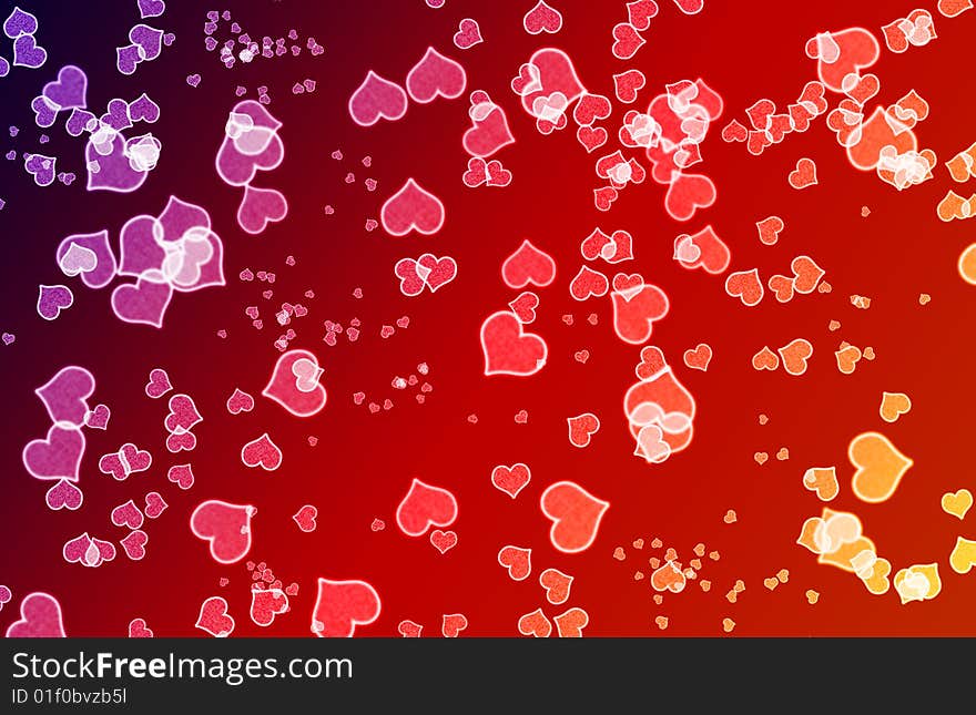 Valentine S Hearts On Black Background