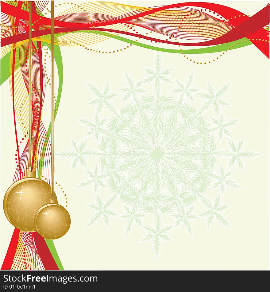 Christmas background with snowflakes, vector illustration