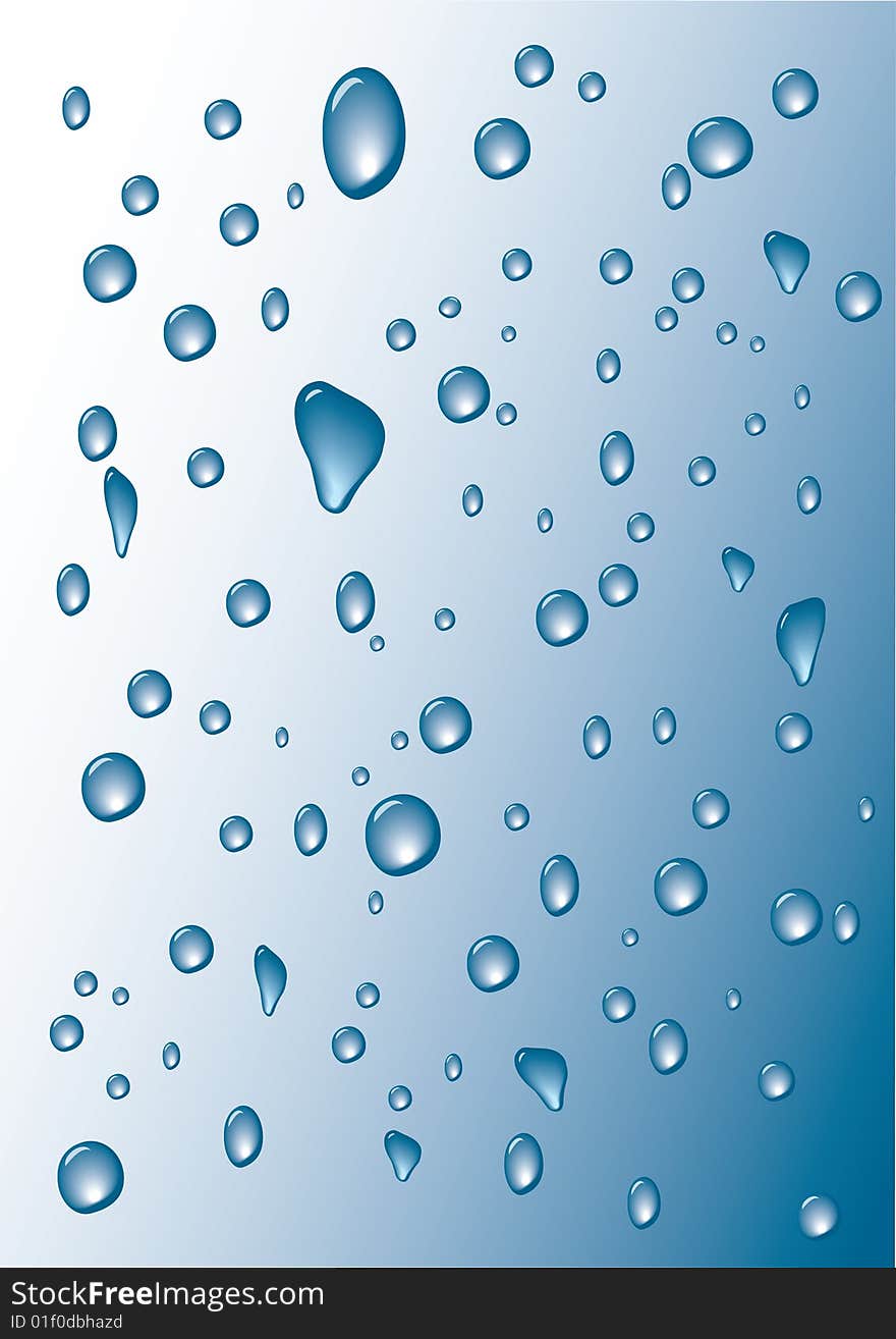 Drops on the glass, background vector