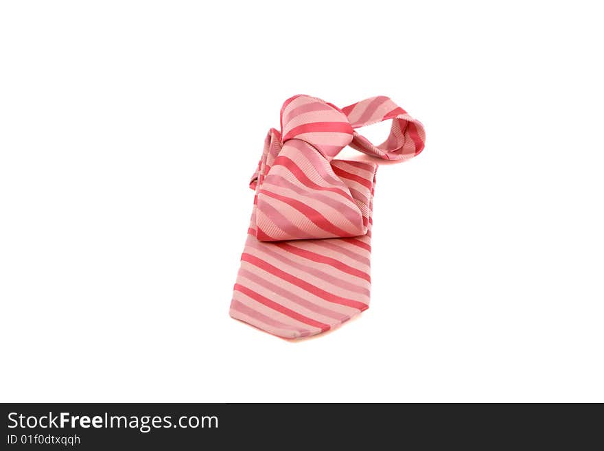 Pink tie on a white background. Pink tie on a white background.