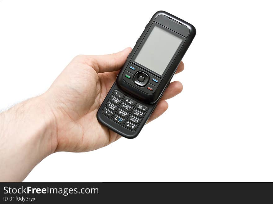 Mobile phone on white background