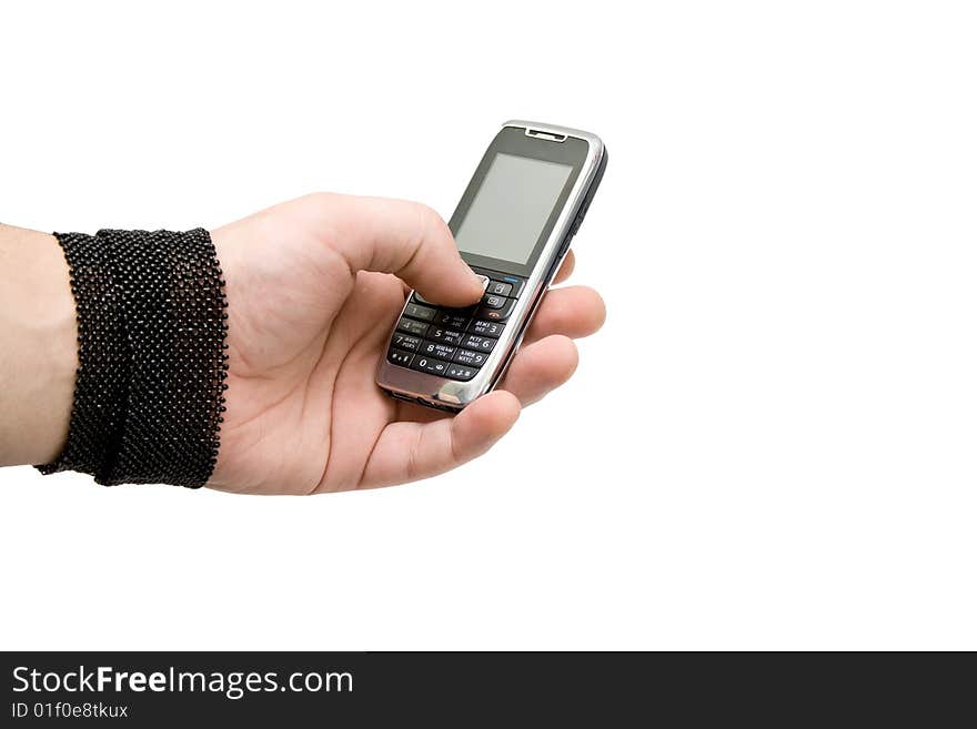 Mobile phone on white background